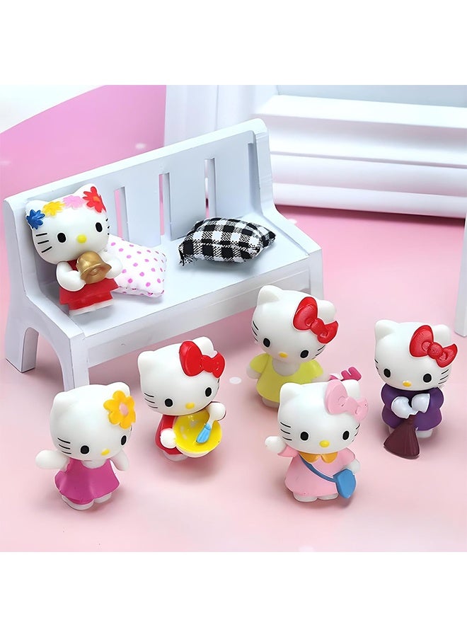 هالو كيتي شخصيات الرسوم المتحركة Kawaii زينة الكعكة للفتيات عيد ميلاد سعيد كعكة القبعات العالية الكرتون موضوع زينة الحفلات - Image 5